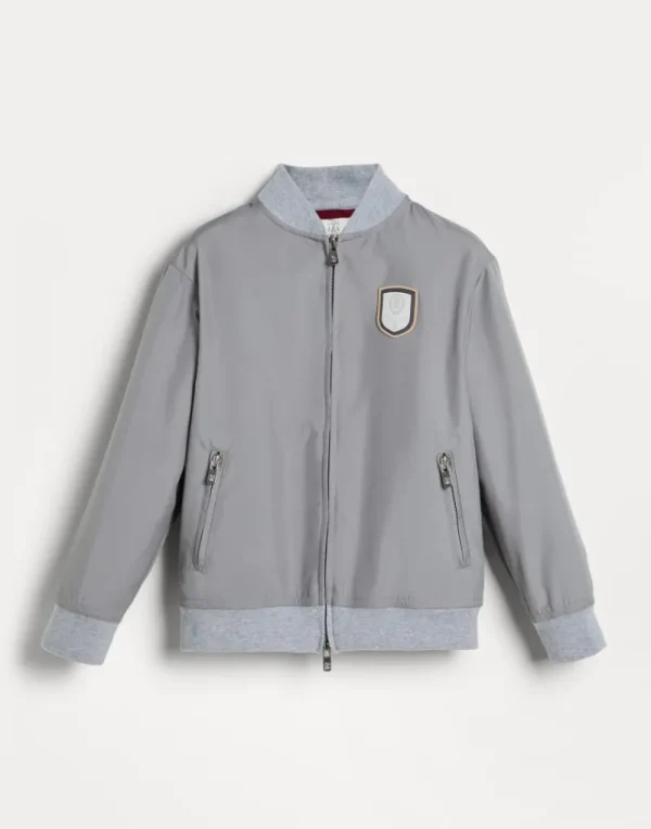 Travelwear-Brunello Cucinelli Topwear in nylon con zip e badge Tennis Grigio (CQH11)