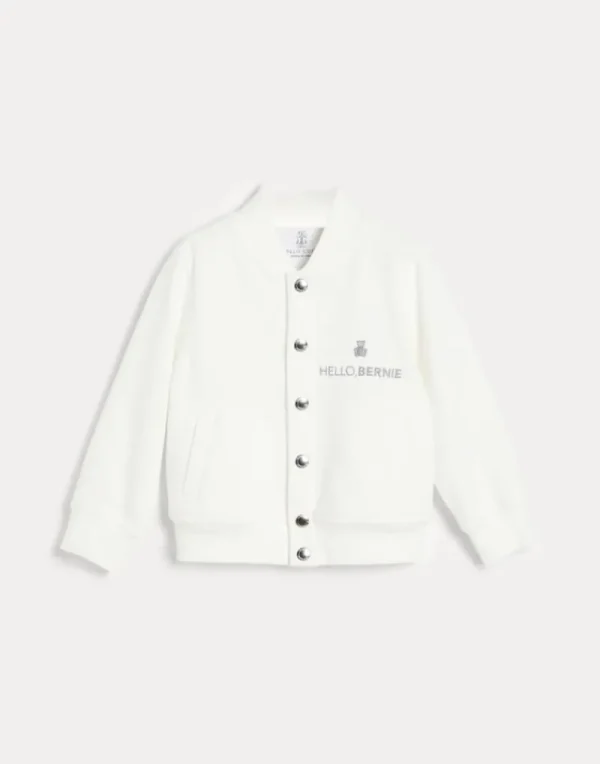 Ready To Wear (2-6 Anni)-Brunello Cucinelli Topwear stile bomber Bernie in felpa di cotone Off-White (C7220)