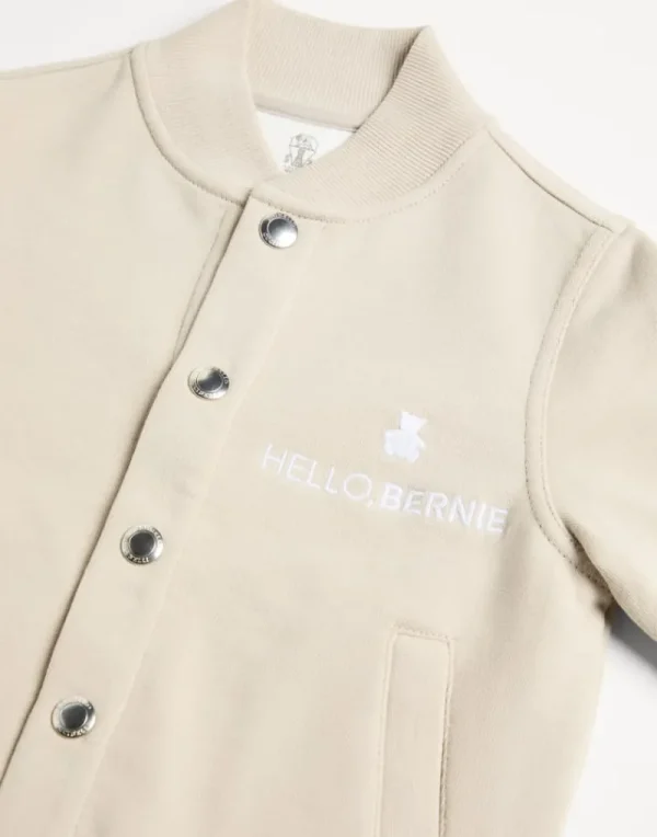 Ready To Wear (2-6 Anni)-Brunello Cucinelli Topwear stile bomber Bernie in felpa di cotone Grigio Chiaro (C8710)