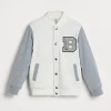 Travelwear-Brunello Cucinelli Topwear stile bomber in felpa di cotone techno con patch Off-White (CE139)