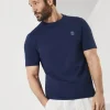 T-shirt & Polo-Brunello Cucinelli T-shirt girocollo in jersey di cotone con logo Blu (C2443)