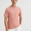 T-shirt & Polo-Brunello Cucinelli T-shirt girocollo in jersey di cotone con logo Pompelmo Rosa (C2395)