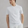 T-shirt & Polo-Brunello Cucinelli T-shirt girocollo in jersey di cotone con taschino Bianco (C6159)