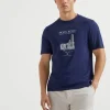 T-shirt & Polo-Brunello Cucinelli T-shirt Hong Kong in jersey di cotone Azzurro (C2443)