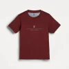 T-shirt & Camicie-Brunello Cucinelli T-shirt in jersey di cotone con stampa Rosso (C9724)