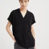 T-shirt & Top-Brunello Cucinelli T-shirt in jersey di cotone stretch con Precious Neckline Nero (C101)