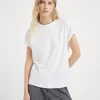 T-shirt & Top-Brunello Cucinelli T-shirt in jersey di cotone stretch con Precious Faux Layering Bianco (C159)