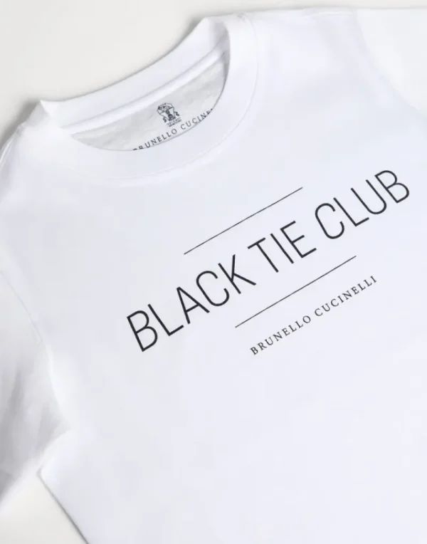 T-shirt & Camicie-Brunello Cucinelli T-shirt in jersey di cotone con stampa Nero (CLH49)