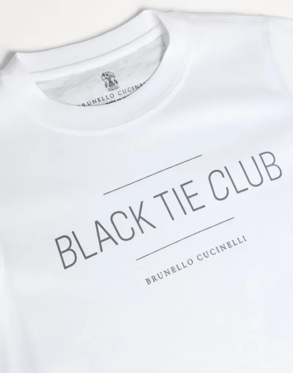 T-shirt & Camicie-Brunello Cucinelli T-shirt in jersey di cotone con stampa Bianco (C6159)