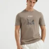 T-shirt & Polo-Brunello Cucinelli T-shirt London in jersey di cotone Corteccia (C2421)