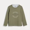 T-shirt & Camicie-Brunello Cucinelli T-shirt manica lunga in jersey di cotone con Faux-Layering e stampa Verde (CCK41)