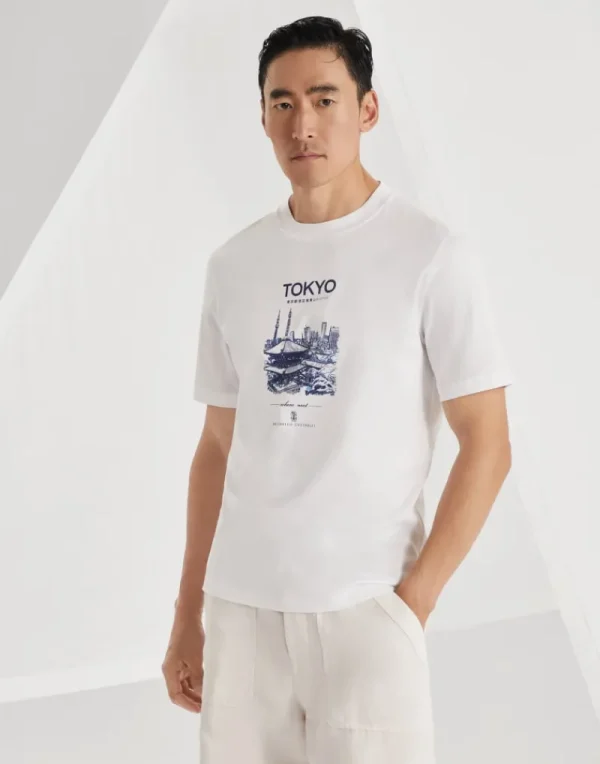 T-shirt & Polo-Brunello Cucinelli T-shirt Tokyo in jersey di cotone Bianco (C6159)