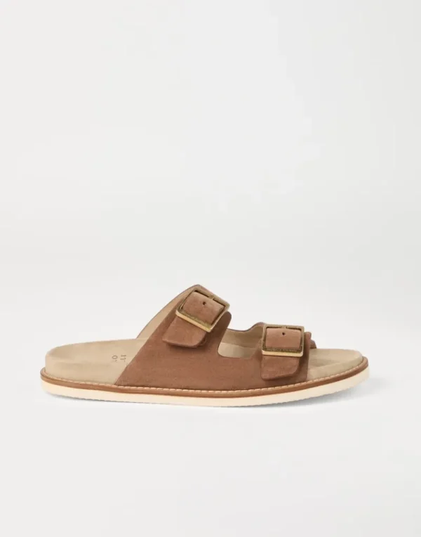 Slides & Infradito-Brunello Cucinelli Urban Slides in camoscio lavato Nocciola (CHW89)