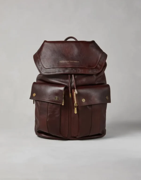 Borse-Brunello Cucinelli Zaino Leisure in vitello Burgundy (C8457)